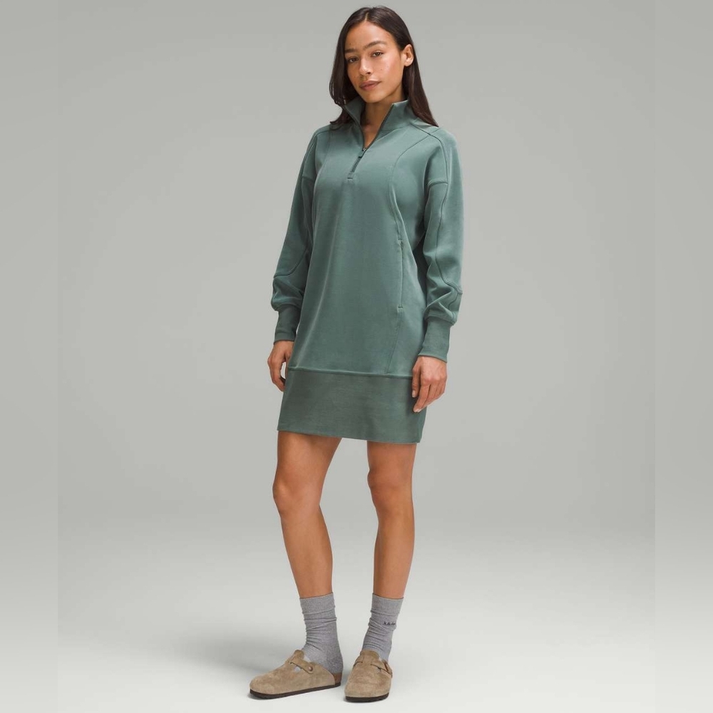 lululemon athletica Long Sleeve Half-Zip Dress in Sage Green